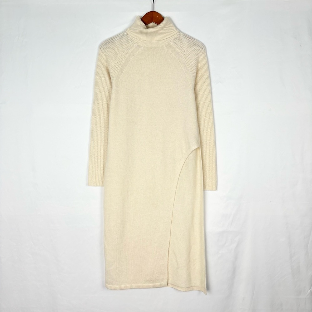 Reiss Elle Turtleneck Wool & Cashmere Sweater Dress Size S Cream